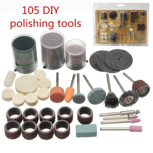 105 Pcs Rotary Power Tool Set Mini Drill Kit Fits 1/8" Shank Sanding Polishing Cutting Grinding Tool Polishing Accessory Bit