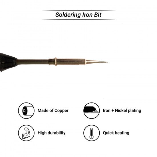 Soldering Iron - 15Watt, 12V DC with RCA jack (Pointed Bit)