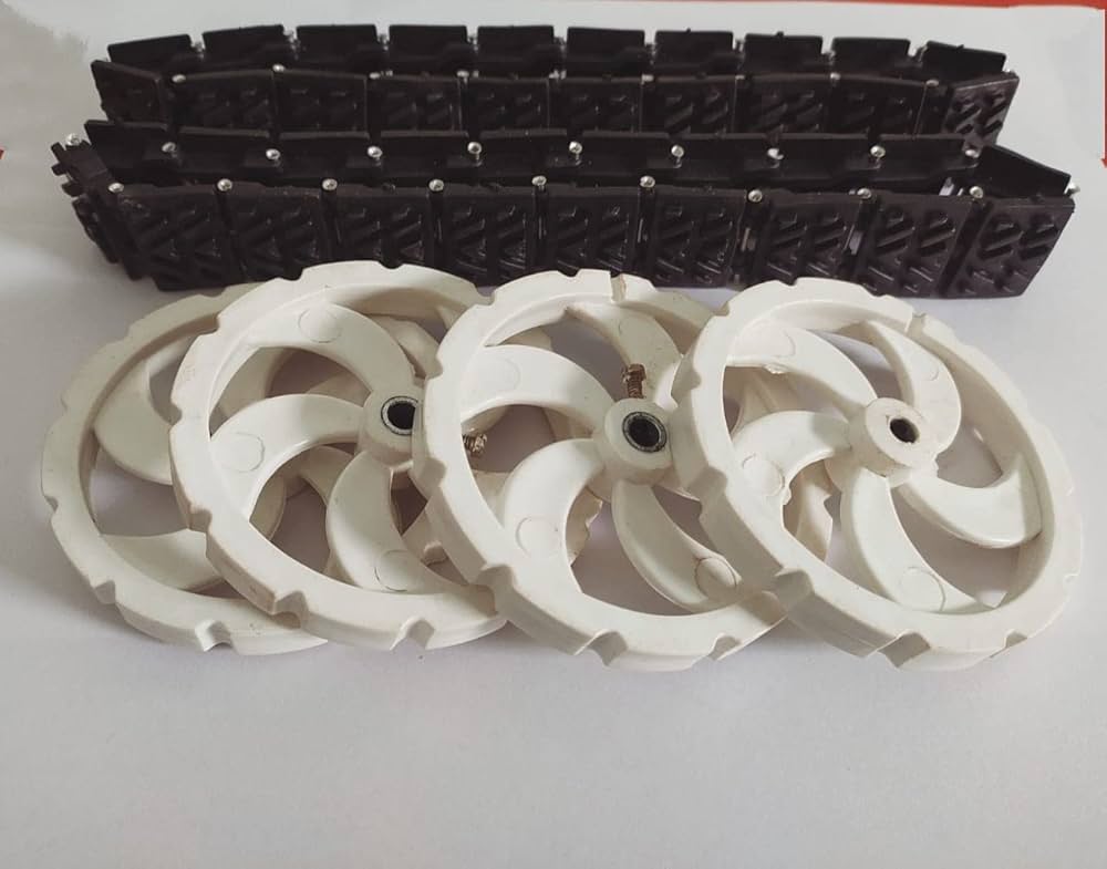 Linked Track Rivet 50 Sets and 4 Wheels Set