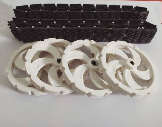 Linked Track Rivet 50 Sets and 4 Wheels Set