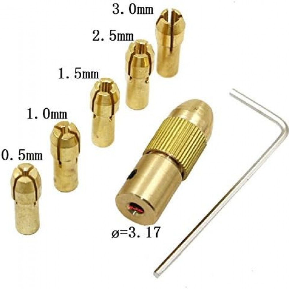 Collet Rotary Tool Drill Chuck Set 0.5-3mm for 3.17mm Motor Shaft