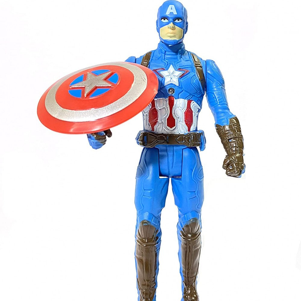 Captain America Action Figure Toy Avengers Endgame Toys Super Power Hero | 6 Inches Height with Light | Movable Parts | Avengers Action Catpain America Superheros For Kids