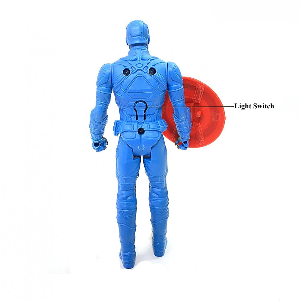 Captain America Action Figure Toy Avengers Endgame Toys Super Power Hero | 6 Inches Height with Light | Movable Parts | Avengers Action Catpain America Superheros For Kids
