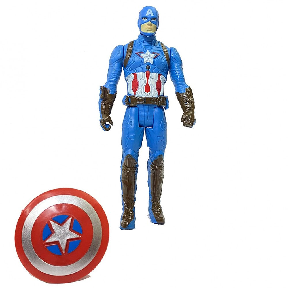 Captain America Action Figure Toy Avengers Endgame Toys Super Power Hero | 6 Inches Height with Light | Movable Parts | Avengers Action Catpain America Superheros For Kids