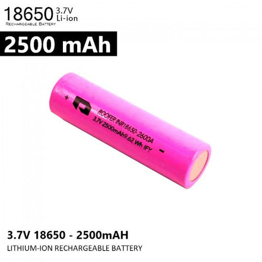 3.7Volt 2500mAh 18650 Li-ion Rechargeable Battery (Flat Top) - 1Piece