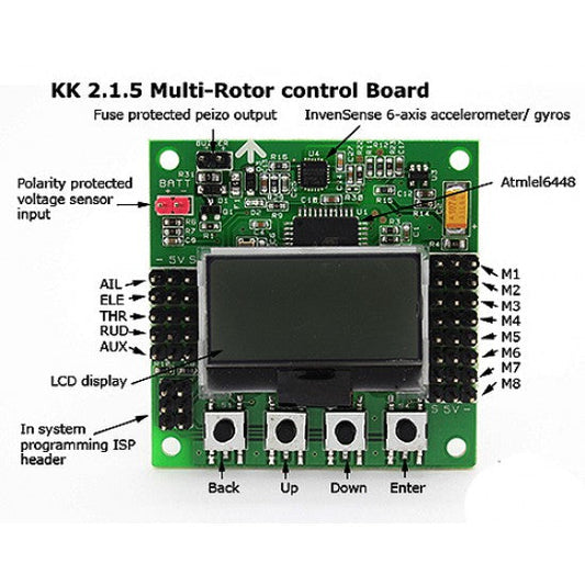 KK2.1 Multi-rotor LCD Flight Control Board With 6050MPU And Atmel 644PA